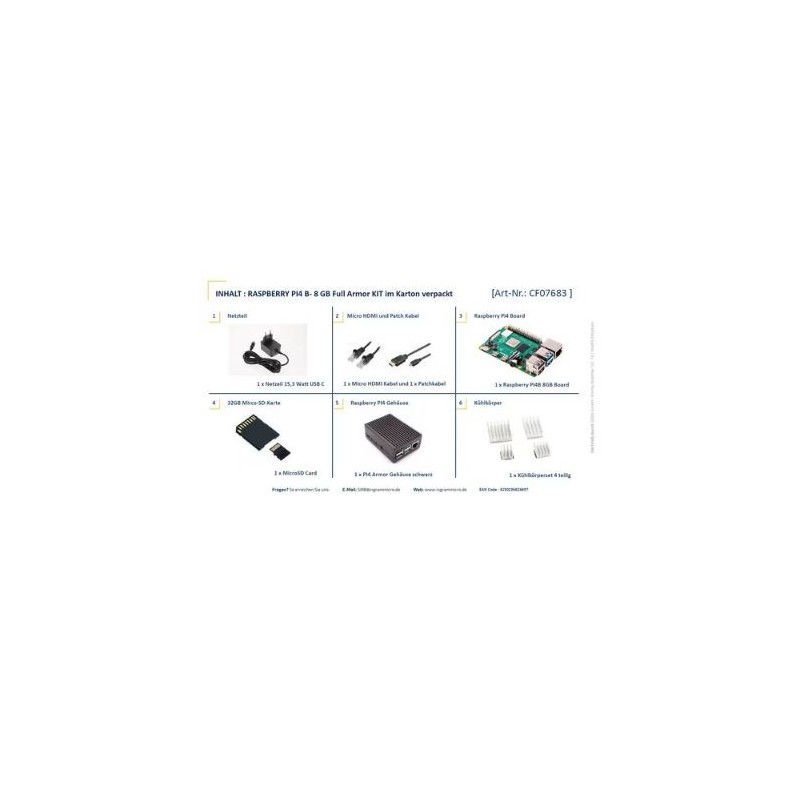 Raspberry Pi 4B ARMOR 8GB KIT PI4 8GB